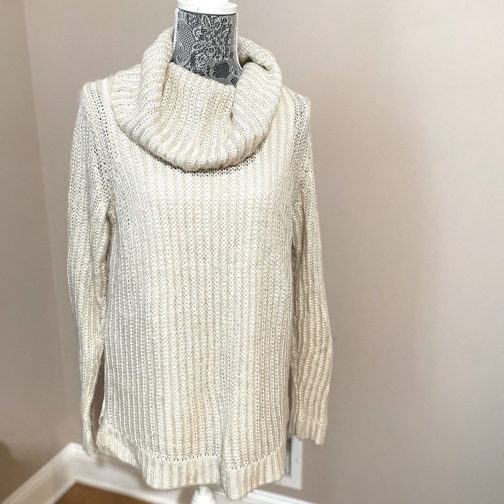 DKNY Women’s Cream Oversized Cowl Neck Sweater